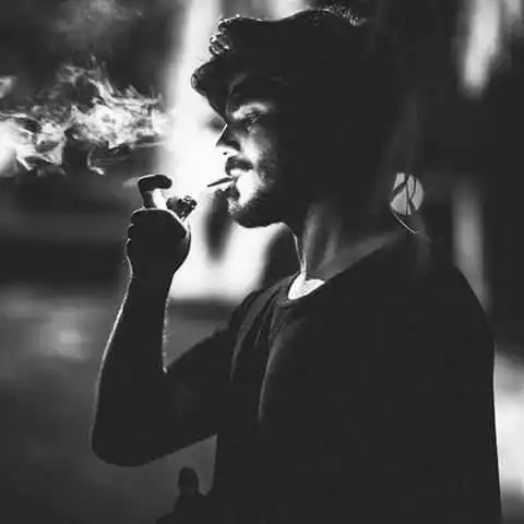 attitude smoking girl hidden face black and white dpz